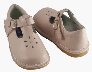 L'Amour T-Strap Light Pink Leather Shoes/ FREE SHIPPING