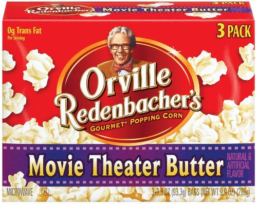 Orville Redenbacher's Gourmet Microwave Popcorn, Movie Theater Butter, 3-Count (Pack of 6)