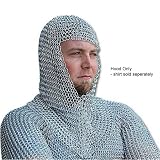 Chain Mail Coif Medieval Knight Armor 8mm Butted Rings