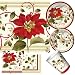 125 Pc Joyful Poinsettia Tableware Set