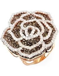 5.68 Carat (ctw) 14k Rose Gold White & Champagne Round Diamond Ladies Cocktail Ring