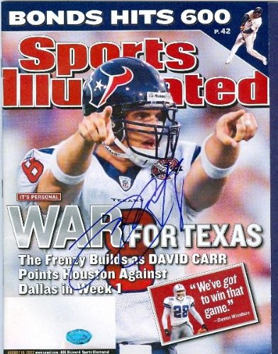 David Carr autographed Sports Illustrated Magazine (Houston Texans) - Autographed NFL Photos