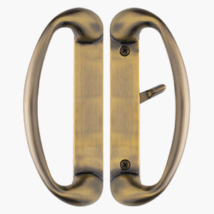 Cambridge Zinc Die-Cast Sliding Glass Door Handle in Antique Brass Finish