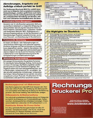 Rechnungsdruckerei 2005 pro