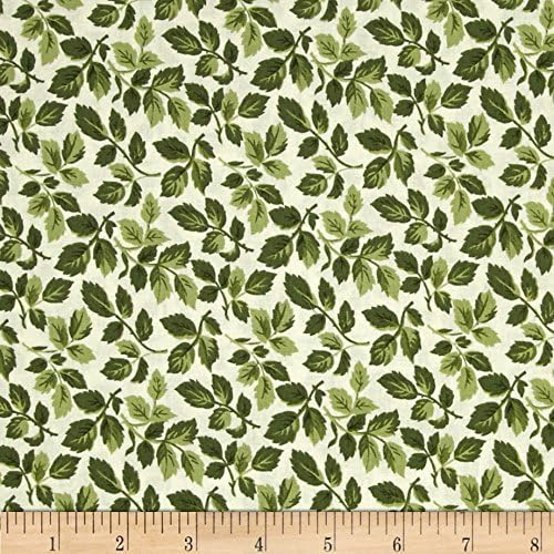 Fresh Lilacs Leaf Allover Cream Fabric