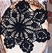 PaperLanternStore.com 11.5 Inch Bloom Shaped Handmade Cotton Crochet Doilies - Black (2 PACK)