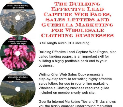 The Guerilla Marketing, Building Effective Lead Capture Web Pages, Sales Letters for Wholesale Clothing Businesses