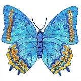 Expo MBP101BL Iron-On Embroidered Sequin Butterfly Applique, Blue