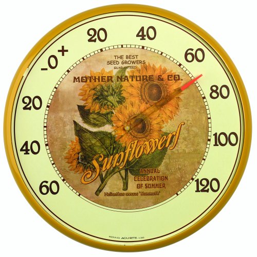 Chaney Instrument 12-1/2-Inch Sunflower Thermometer