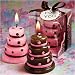 Luscious Pink and Brown Wedding Cake Candle Favors