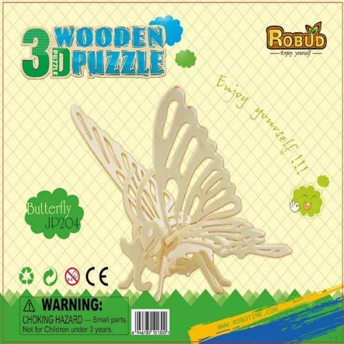 Butterfly 3D Wooden Puzzle Wood Craft Construction assembly Kit .