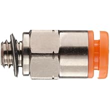 SMC KQ2H Push-to-Connect Tube Fitting, Adapter, Nickel Plated Brass Body, Tube OD x UNF Male, With Gasket, Inch