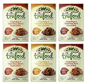 Wellness TruFood Grain Free Natural Dog Food Complement 3 Flavor Variety 6 Pouch Bundle: (2) Chicken Beef Carrots, (2) Chicken Liver Broccoli, and (2) Chicken Salmon Pumpkin, 2.8 Oz. Ea. (6 Pouches)