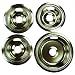 Drip Pans for GE Hotpoint Electric Ranges 4-pc. Set - Chrome (2 Large/ 2 Small)