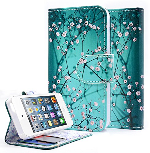 NageBee PU Leather Flip Wallet Case for Apple iPhone 4 / 4S - Plum Blossom