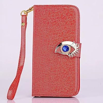 iPhone 5C Case, JCmax [Eagle Eye Design] Premium PU Leather Case [Build In Stand] Bling Magnetic Closure With Ultra Slim Skin For iPhone 5C - Red