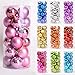 AMS Christmas Ball Decorations Exquisite Colorful Balls Ornaments Pendant Pack of 24pcs (2.36 Inches, Pink)