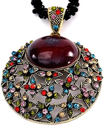 Retro Fashion Bronze Pearl Peacock Elephant Carp Heart Shaped Retro Necklace Chain Roundred with Gift Box