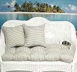 Set of 2 Indoor/Outdoor Deck Pillows - Timeless Ticking Stripe Blue