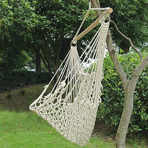 StarHomes Soft Cotton - Bright White - Hawaii Style - Single Size Tree Hanging Hammock Chair - 39.41x16.68 inch