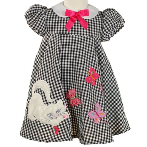 Newborn Infant Baby Girls Clothes KITTY DRESS Bloomers School BONNIE JEAN 3-24M