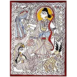 Folk Paintings Madhubani Home Decor Organic Color Paper 11 x 15 inches (madhram001)