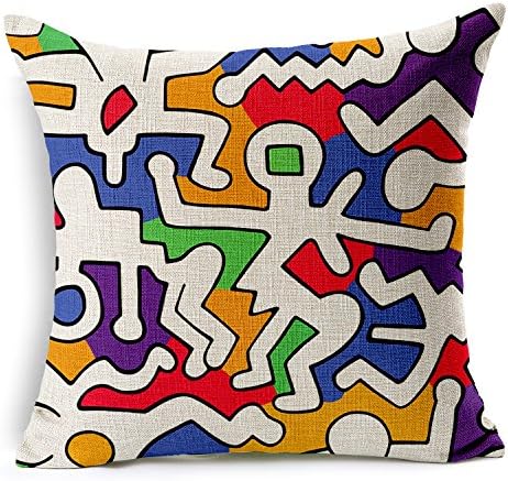 YUKAI Keith Haring Keith Haring painting modern minimalist Nordic creative cotton cushion sofa cushion pillow cover