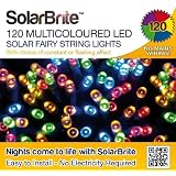 Solar Brite Deluxe Multi Coloured Solar Fairy Lights 120 LED Super Bright Decorative String, choice of light effect. Ideal for Trees, Gardens, Parties & More...by Solar Brite