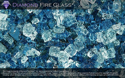 Sapphire Garden - Premixed Fireplace Glass - 60 LBS.