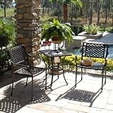 IMAGE OF Charleston 3 Pc Aluminum Bistro Set - Table 2 Chairs Ice Bucket Insert New