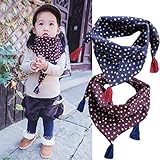 (ハニーブロッサム) HONEY BLOSSOM ベビー ＆ ガールズ 【 小花柄 キッズ ストール 】 可愛い タッセル 付き こども用 お洒落 防寒 スカーフ バンダナ マフラー 92 × 34 