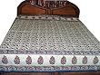 Ethnic Indian Cotton Coverlet Bedspread Block Print Bedroom Decorating 108"