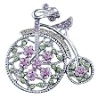 Vintage Multicolor Garden Bike Brooches & Pins