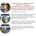 The Online Business Setup, SIVA Marketing, Opt-in Email for Wine Making Supplies... by Wine Making