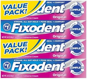 Fixodent Denture Adhesive Cream 2 - 2.4 oz (68 g) tubes