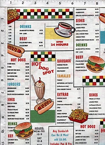 Kanvas "Arnold's Diner" Retro Menu Fabric