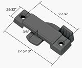 CRL Black Sliding Window Lock; 2-1/4 Screw Holes 3/8 Latch Projection