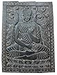 Budha Interiors Vitarka Mudra Teaching Buddha Carving Wood Wall Hanging 36x48 Inches