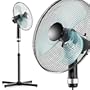 Arendo Standventilator / Standl�fter | 40cm Standwindmaschine | h�henverstellbarer Standfu� | Neigungswinkel verstellbar | Leistungsaufnahme 50W | hoher Luftdurchsatz | 3 verschiedene Geschwindigkeitsstufen | sehr leises Betriebsger�usch | Oszillationsfunktion ca. 80� (zuschaltbar) | Farbe: schwarz