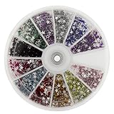 Premium MASH 1200 Piece 12 Color Nail Art Nailart 3D Design Star Shape Rhinestones