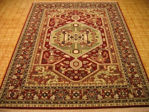 10x13 Burgundy Persian Tabriz Rug