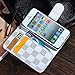RAYTOP Luxury Brand Designer White Checks PU Leather Cases Wallet Flip Covers for Apple iPhone 5 5s with Kickstand Function Card Holder Stand Classic Classy Decent Design High Quality Cheap