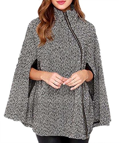 緑色のバラ コート レディース ポンチョ風 アウター 秋 冬 あったか 防寒 防風 ファスナー 体型カバー しっかり おしゃれ スタイリッシュ お出かけ 旅行 長袖 ドルマン 全6サイズ