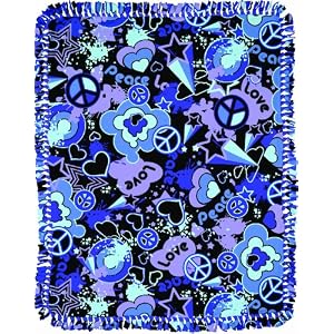 Daisy-Kingdom-No-Sew-Microfleece-Throw-Kit-Peace-and-Love