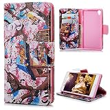 Sony Xperia Z3 Case, YOKIRIN Premium PU Leather Folio Book Style Wallet Case Pink Flower & Cute Panda Design with Magnetic Closure Built-in Card Slots & Horizontal Stand for Sony Xperia Z3