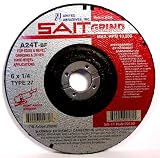 SAIT 20280 Type 27 6-Inch x 1/4-Inch x 7/8-Inch 10200 Max RPM Grade A24T Edge Depressed Center Grinding Wheels - 25 Pack