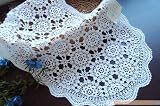 Vintage Hand Crochet Oval White Table Runner 16