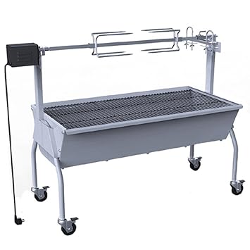 barbecue charbon bois avec tournebroche