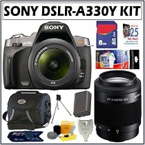 Sony Alpha DSLR-A330Y 10.2MP Digital SLR Camera Kit with Sony 18-55mm & 55-200mm Lenses + 8GB Compact Flash Card + Deluxe Photography Accessory Kit