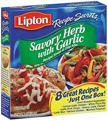 Lipton Recipe Secrets, Savory Herb with Garlic Recipe, Soup & Dip Mix, 2-Count 2.4-Ounce Boxes (Pack of 12)
